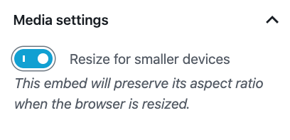 Resize for smaller devices switched on