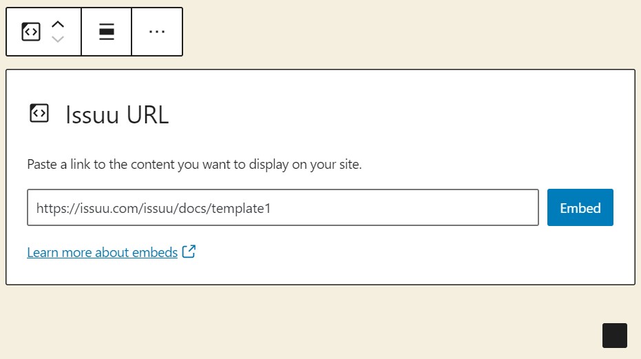 Paste the Issuu content link from step 2