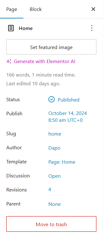 Page Settings